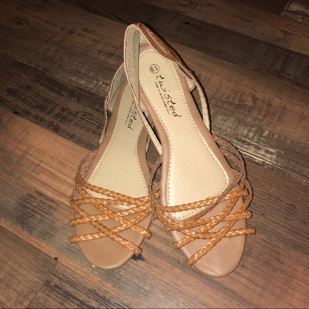 Charlotte Russe braided open sandals
